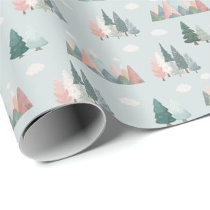 Papel De Regalo Canción de cuna alpina en verde pálido