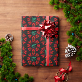 Papel De Regalo Canciones de jingle rojas en negro