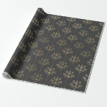 Papel De Regalo Candeleros antiguos negros y grises<br><div class="desc">Papel de regalo con patrón de candelabro parisino vintage gris y negro.</div>