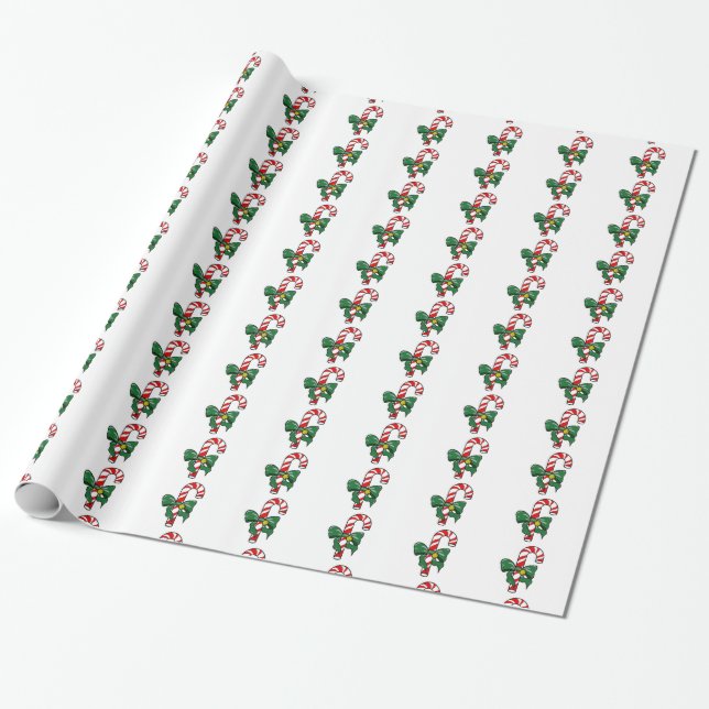 Papel De Regalo Candy Cane (Desenrollado)