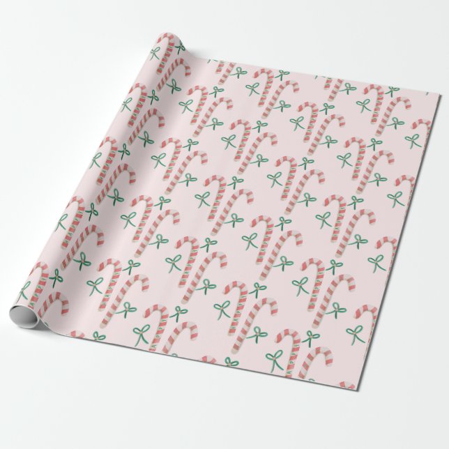 Papel De Regalo Candy Cane Cheer (Desenrollado)