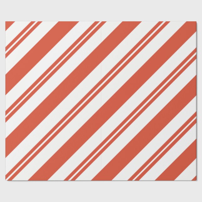 Papel De Regalo Candy Cane Chorus-Big Stripe Diagonal (Costura)
