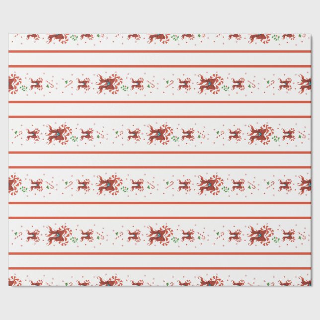 Papel De Regalo Candy Cane Chorus Wrapping Paper (Costura)