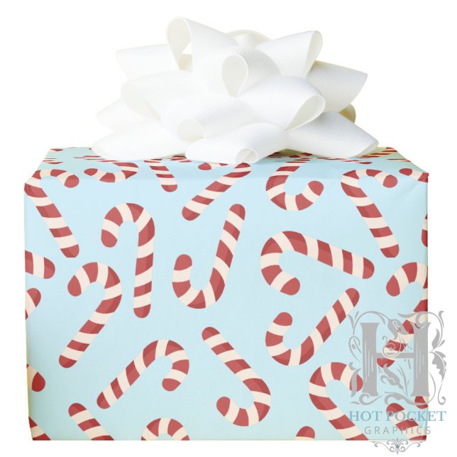 Papel De Regalo Candy Cane Christmas Gift Wrapping Paper - Blue (Subido por el creador)