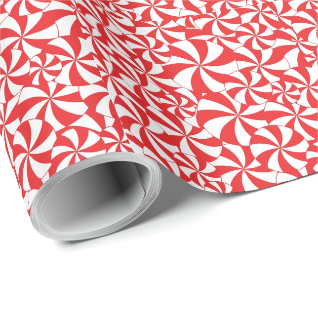 Papel De Regalo Candy Cane Christmas Wrapping Paper Xmas Wrap (Esquina del rollo)