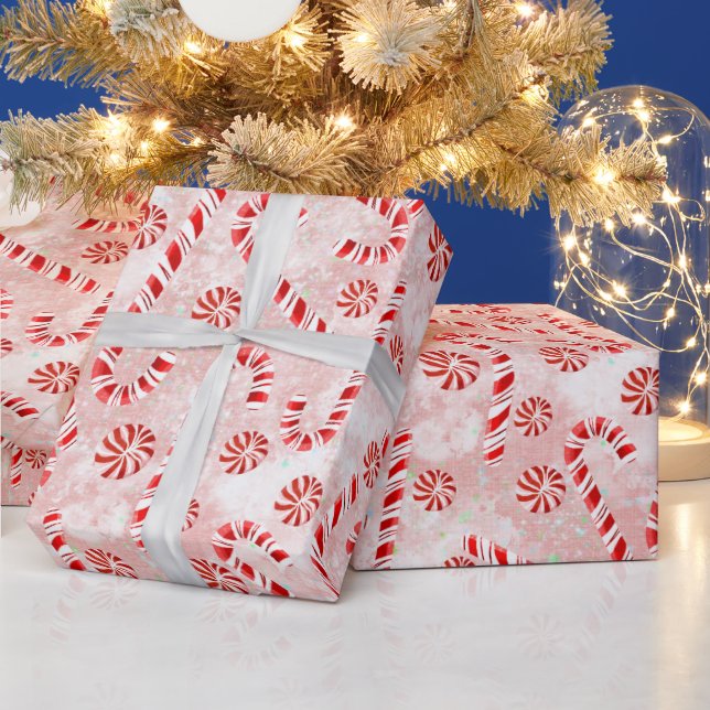 Papel De Regalo Candy Cane Pink (Vacaciones)