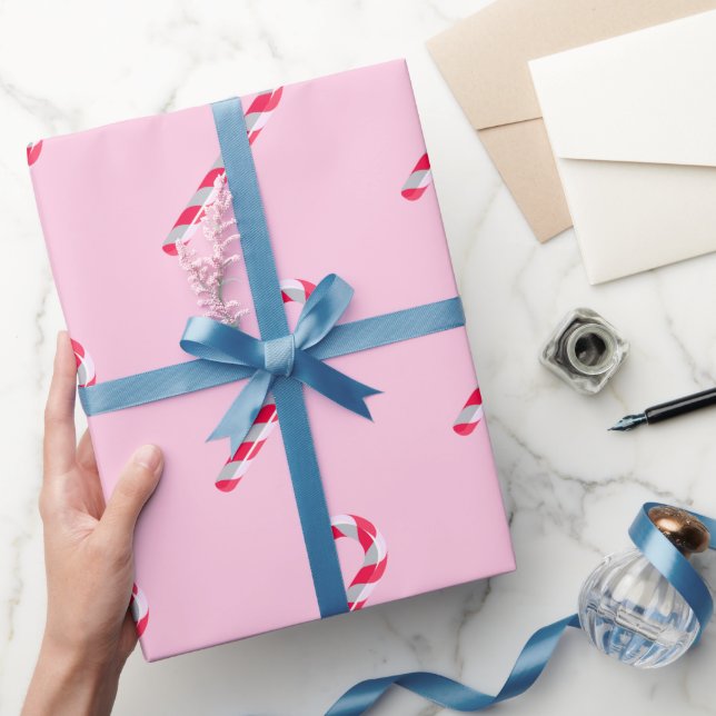 Papel De Regalo Candy Cane Pink Xmas (Regalar)