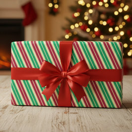 Papel De Regalo Candy Cane Stripe