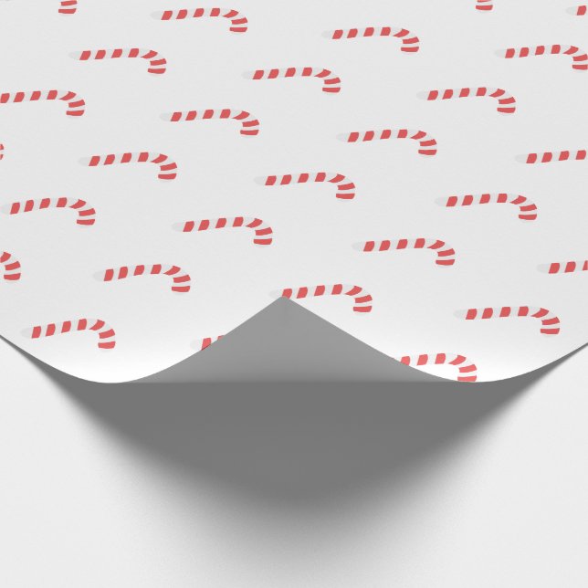 Papel De Regalo Candy Cane White Cute Navidades simples vacaciones (Esquina)