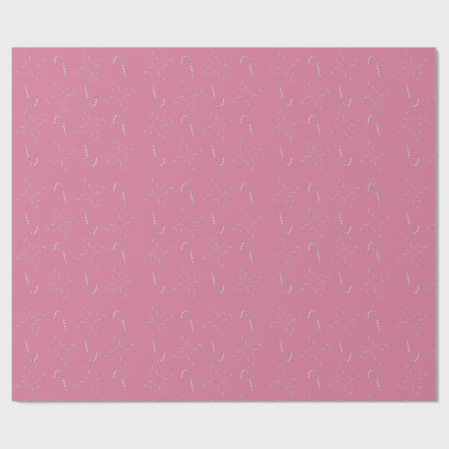 Papel De Regalo Candy Canes 2026 Pink (Superficie plana)
