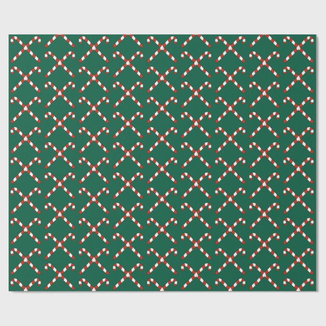 Papel De Regalo Candy Canes Crossed (Superficie plana)