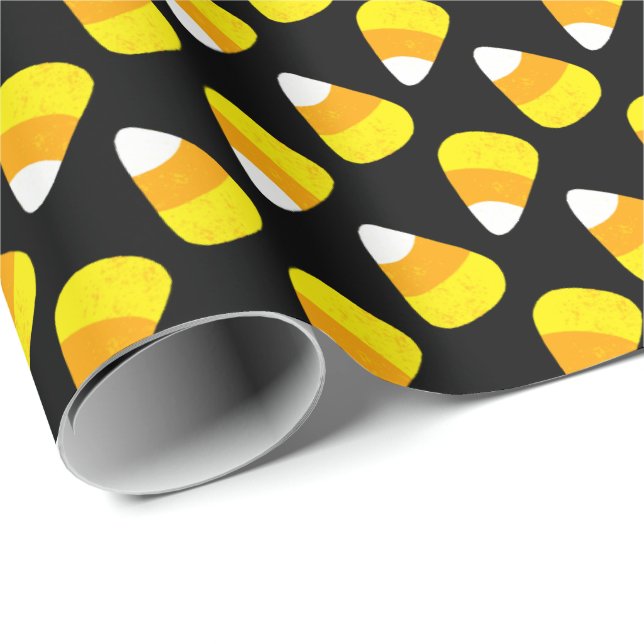 Papel De Regalo Candy Corn Halloween (Esquina del rollo)