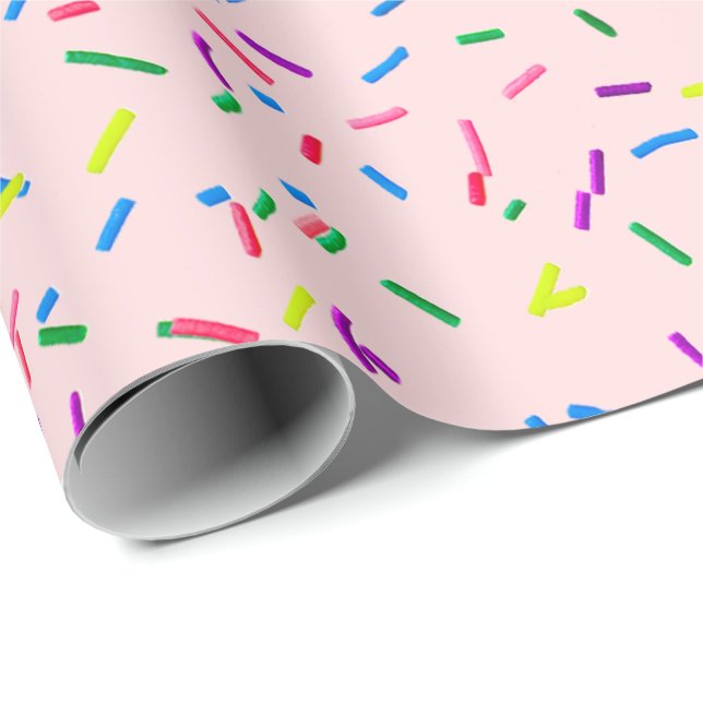 Papel De Regalo Candy Se Raspira En Rosa (Esquina del rollo)