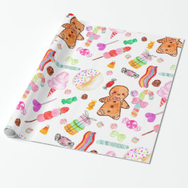 Papel De Regalo Candyland de pan de jengibre de dulce dulce de dul