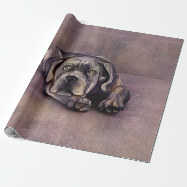 Papel De Regalo Cane Corso - Italiana Mastiff Puppy (Desenrollado)