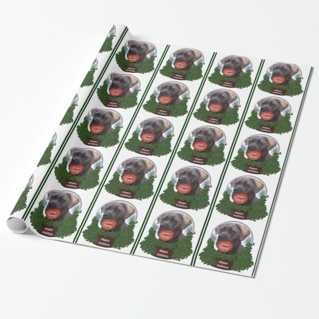 Papel De Regalo Cane Corso Navidades (Desenrollado)