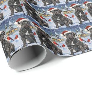 Papel De Regalo Cane Corso Winter Navidades Wonderland Alegría