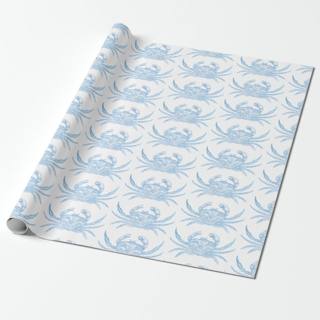 Papel De Regalo Cangrejo azul (Desenrollado)