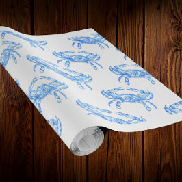 Papel De Regalo Cangrejo azul vintage