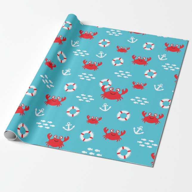 Papel De Regalo Cangrejo con vida (Desenrollado)