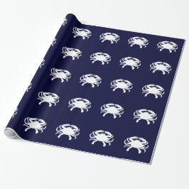 Papel De Regalo Cangrejo de forma azul y blanco