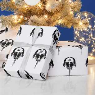Papel De Regalo Cangrejo herradura al estilo de tatuaje tribal