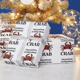 Papel De Regalo Cangrejo Me Mantengo Activo Caminando Al Lado Del