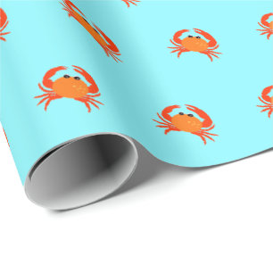 Papel De Regalo Cangrejo rojo naranja caliente simple limpio fresc