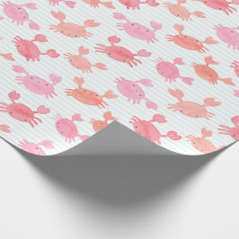 Papel De Regalo Cangrejos de color de agua dulce sobre rayas de me