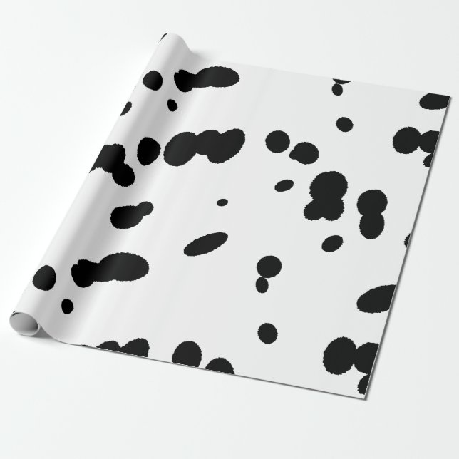 Papel De Regalo Canina dálmata de perro negro (Desenrollado)