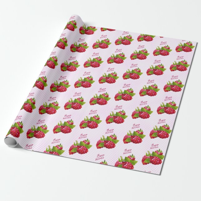 Papel De Regalo Cañón de fruta de frambuesa (Desenrollado)