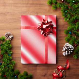 Papel De Regalo Cañón Rojo Y Blanco Tirado