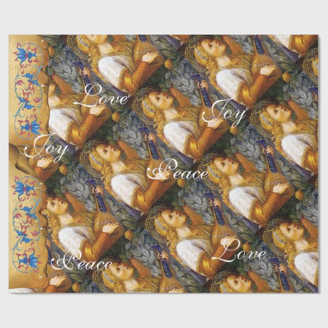 PAPEL DE REGALO CANTANDO A LOS NAVIDADES ANGEL, DISFRUTAR DEL PARQ (Superficie plana)
