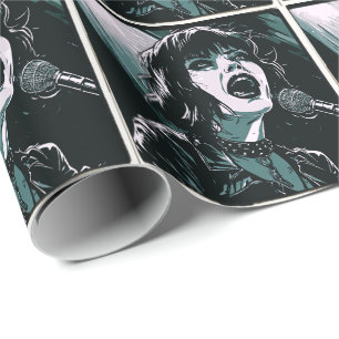 Papel De Regalo Cantante de Punk Rock Grito de Rebelde Amantes de 