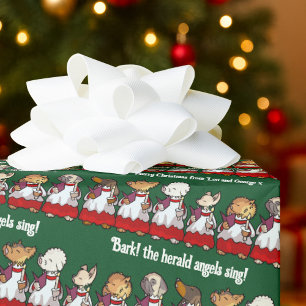 Papel De Regalo Cantantes de perros divertidos agregan tu mensaje