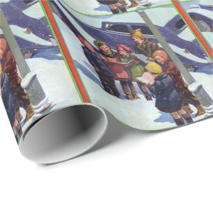Papel De Regalo Cantar villancicos en la nieve