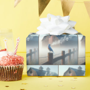 Papel De Regalo Canto de Bluebird en la niebla matutina