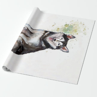 Papel De Regalo Canvas de perros Husky