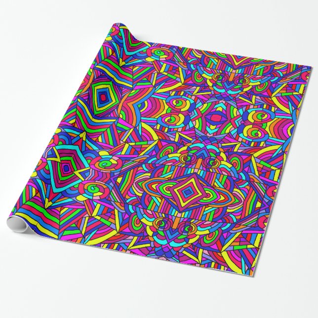 Papel De Regalo Caos colorido 2 (Desenrollado)