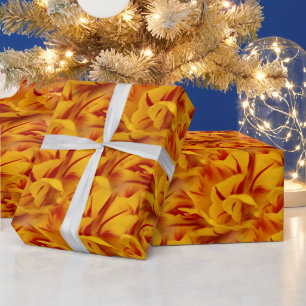 Papel De Regalo Caos del rojo y amarillo: Tulipanes de dos tonos d