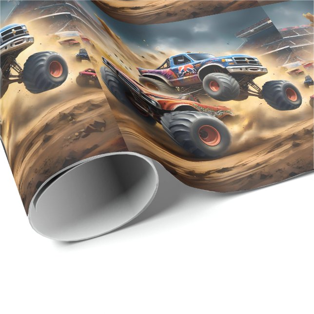 Papel De Regalo Caos en las ruedas: Monster Truck Smash Derby (Esquina del rollo)
