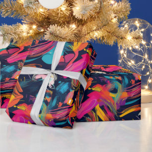 Papel De Regalo Caos Grafiti Salpicadura Viva