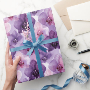 Papel De Regalo Capas de orquídea púrpura gradiente