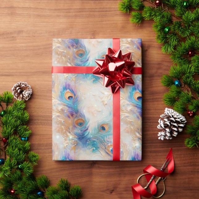 Papel De Regalo Caperas de oro de Aqua blanco (Regalo de vacaciones)