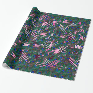 Papel De Regalo Caperos De Pavo De Par De Mediana Noche Decoración