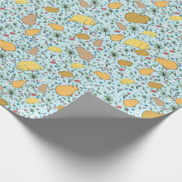 Papel De Regalo Capibaras en azul