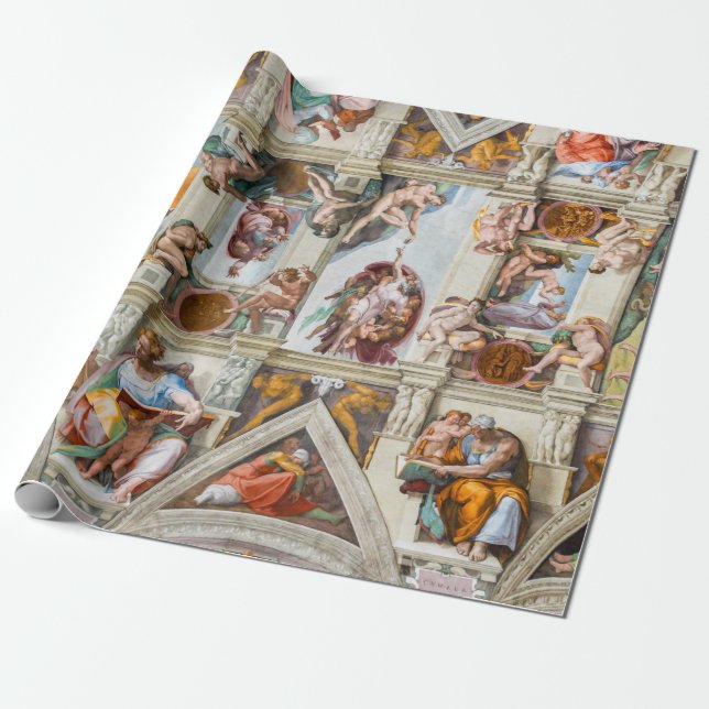Papel De Regalo Capilla Sixtina Michelangelo - Vaticano, Roma, Ita (Desenrollado)