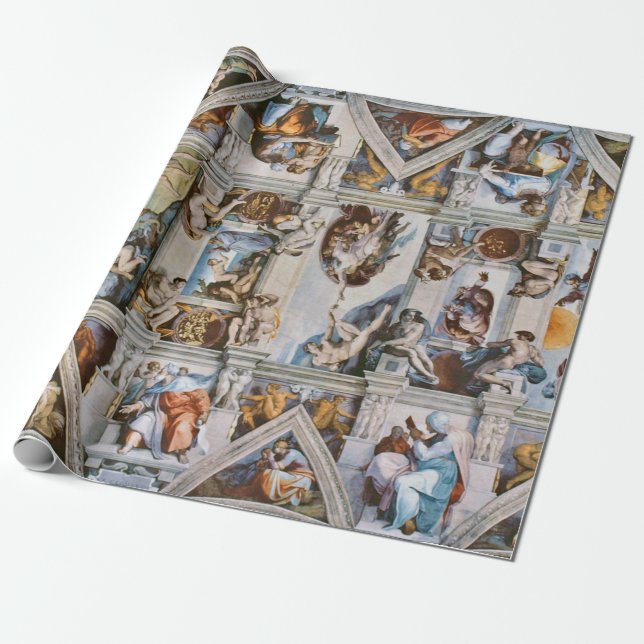 Papel De Regalo Capilla Sixtina Techo Michelangelo (Desenrollado)