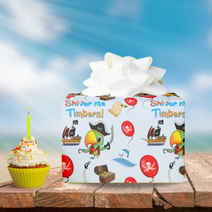 Papel De Regalo Capitán Parrot Treasure Pirate