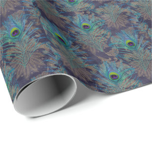 Papel De Regalo Capucha de pavo perenne músculo púrpura de oro ver
